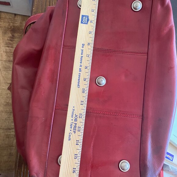 Overnight Bag by Latico - Red Leather - Picture 5 of 6